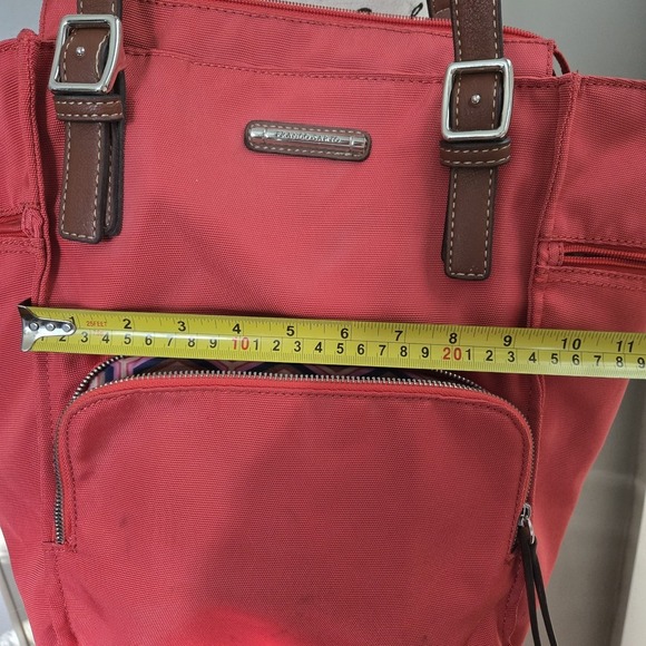 Franco Sarto Orange Nylon Shoulder Bag Casual Purse Multiple Pockets Resortwear - Picture 16 of 16